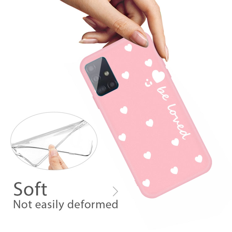 For Galaxy A51 Smiling Love Heart Pattern Frosted TPU Protective Case