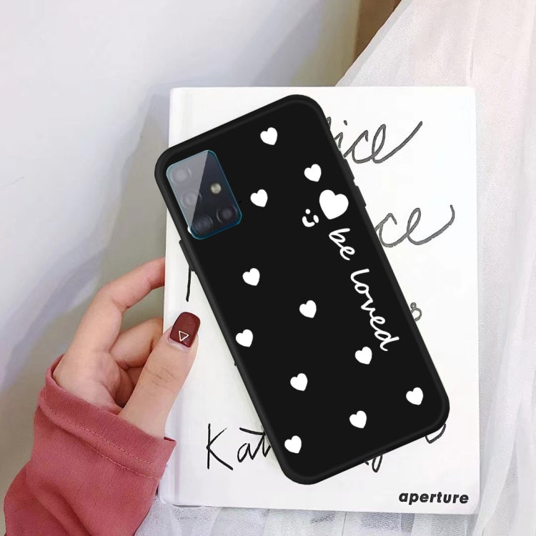 For Galaxy A51 Smiling Love Heart Pattern Frosted TPU Protective Case