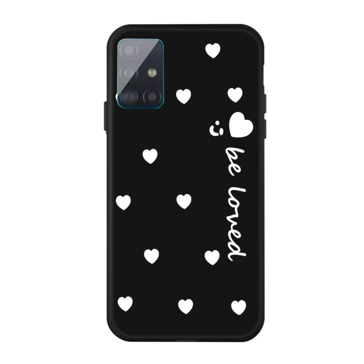 For Galaxy A51 Smiling Love Heart Pattern Frosted TPU Protective Case
