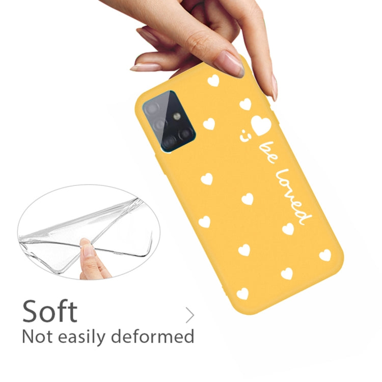 For Galaxy A51 Smiling Love Heart Pattern Frosted TPU Protective Case