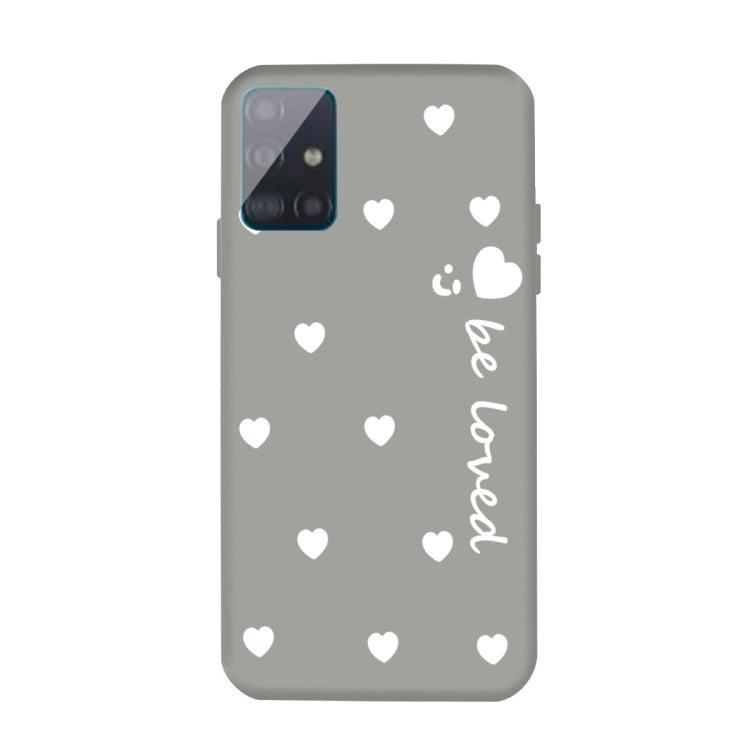 For Galaxy A51 Smiling Love Heart Pattern Frosted TPU Protective Case