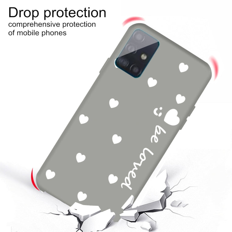 For Galaxy A51 Smiling Love Heart Pattern Frosted TPU Protective Case