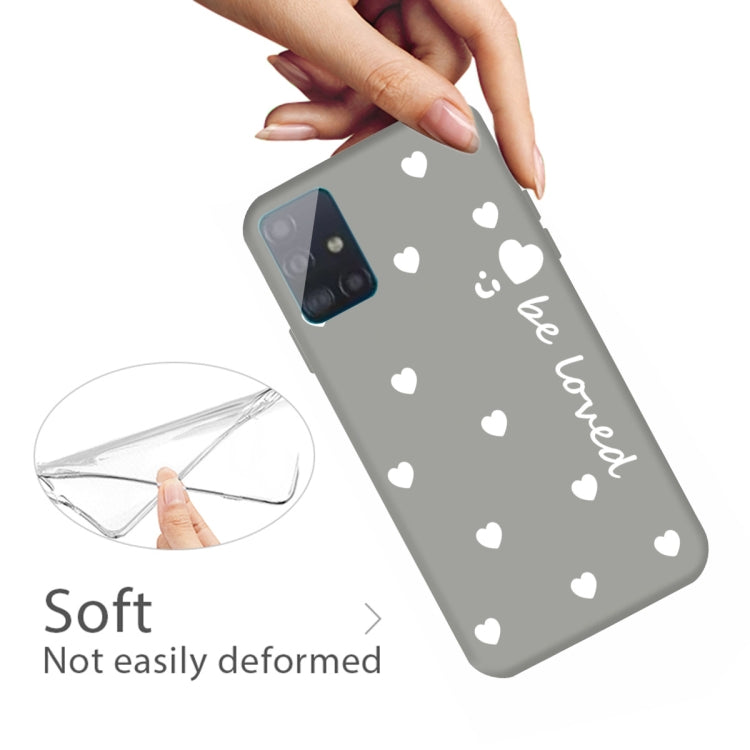 For Galaxy A51 Smiling Love Heart Pattern Frosted TPU Protective Case