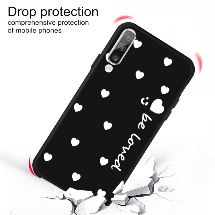 For Galaxy A70 Smiling Love Heart Pattern Frosted TPU Protective Case