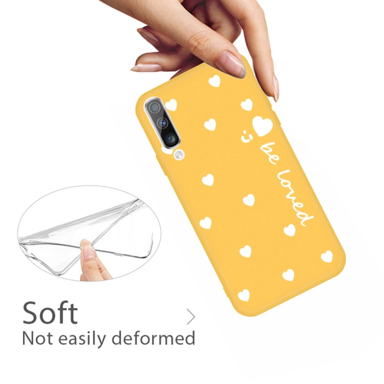 For Galaxy A70 Smiling Love Heart Pattern Frosted TPU Protective Case