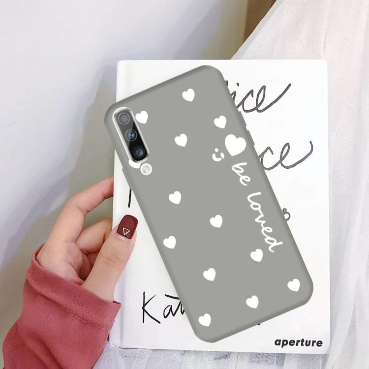 For Galaxy A70 Smiling Love Heart Pattern Frosted TPU Protective Case