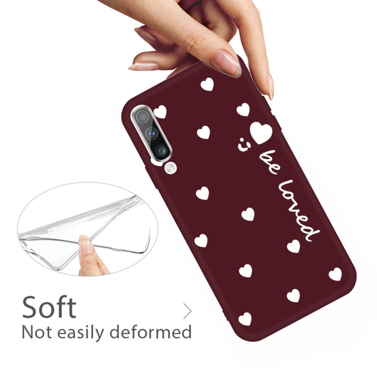 For Galaxy A70 Smiling Love Heart Pattern Frosted TPU Protective Case