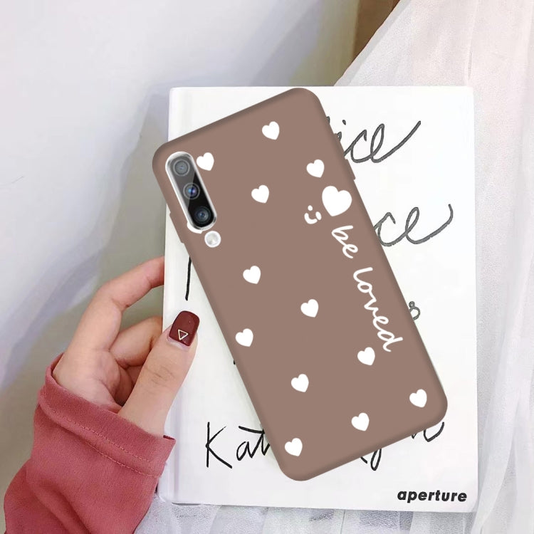 For Galaxy A70 Smiling Love Heart Pattern Frosted TPU Protective Case