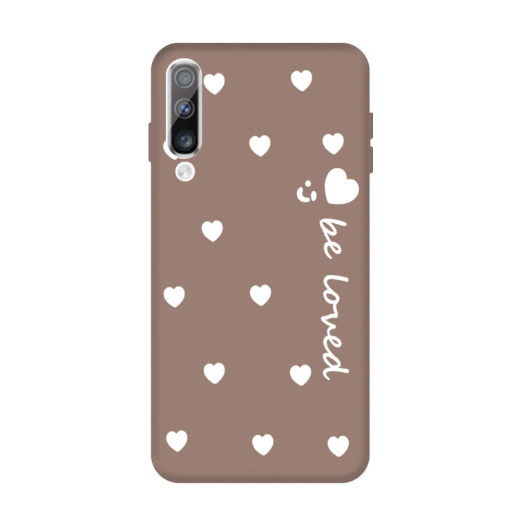 For Galaxy A70 Smiling Love Heart Pattern Frosted TPU Protective Case