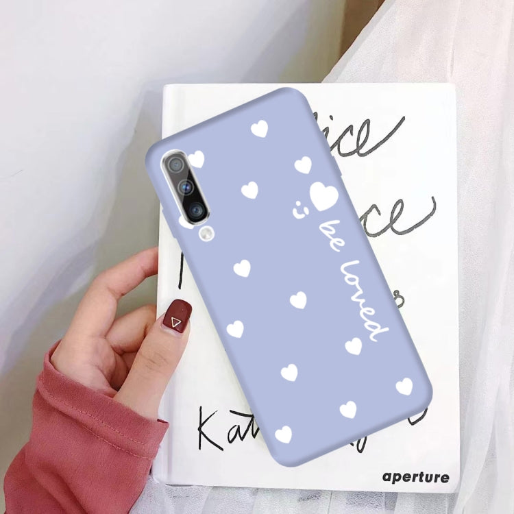 For Galaxy A70 Smiling Love Heart Pattern Frosted TPU Protective Case