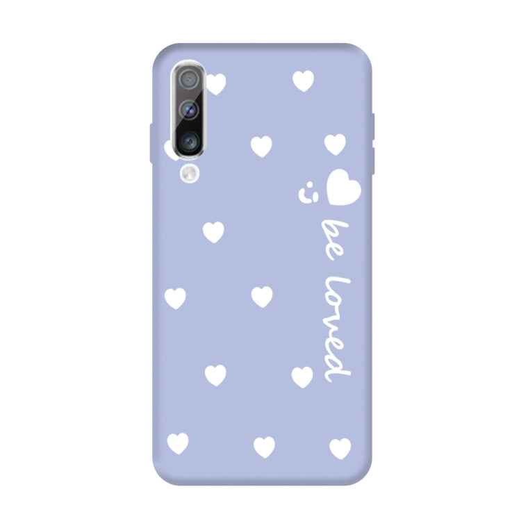 For Galaxy A70 Smiling Love Heart Pattern Frosted TPU Protective Case
