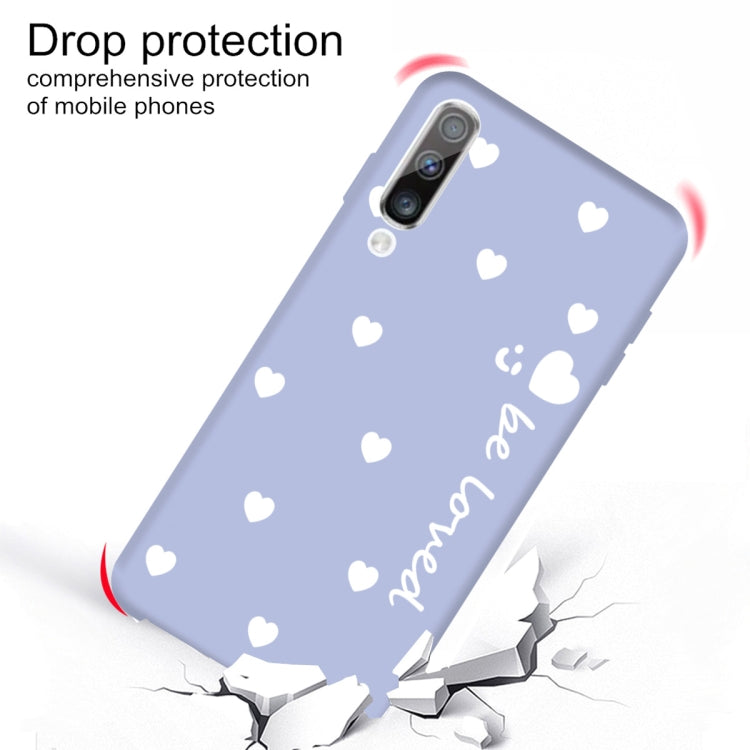 For Galaxy A70 Smiling Love Heart Pattern Frosted TPU Protective Case