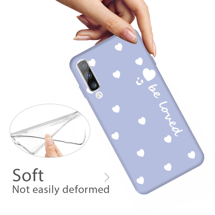 For Galaxy A70 Smiling Love Heart Pattern Frosted TPU Protective Case