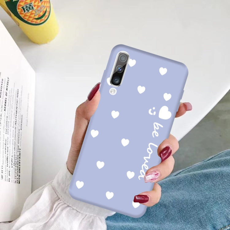 For Galaxy A70 Smiling Love Heart Pattern Frosted TPU Protective Case