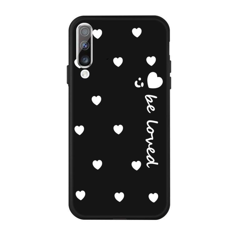 For Galaxy A50 Smiling Love Heart Pattern Frosted TPU Protective Case