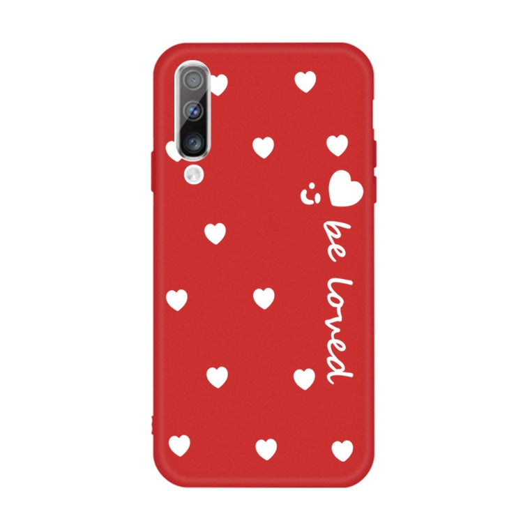 For Galaxy A50 Smiling Love Heart Pattern Frosted TPU Protective Case