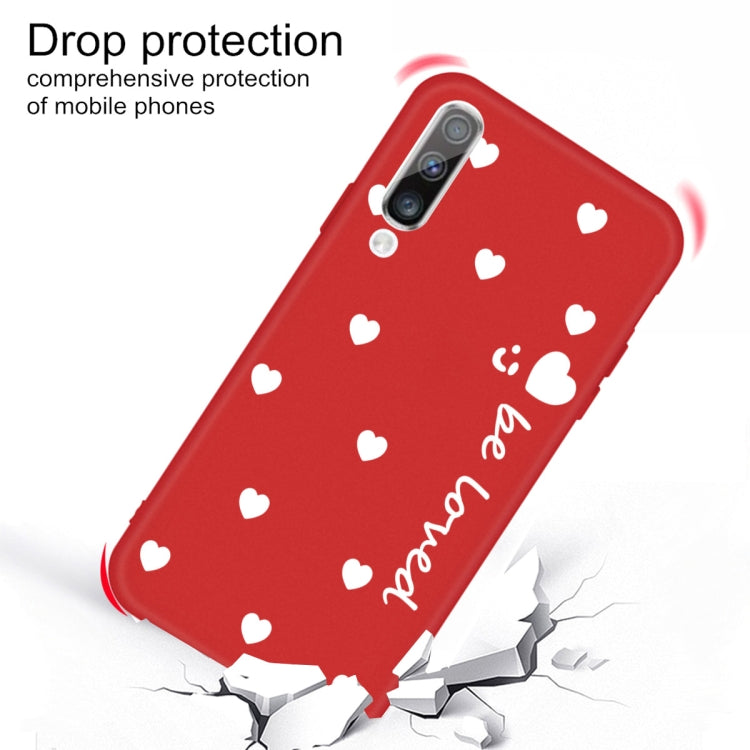 For Galaxy A50 Smiling Love Heart Pattern Frosted TPU Protective Case