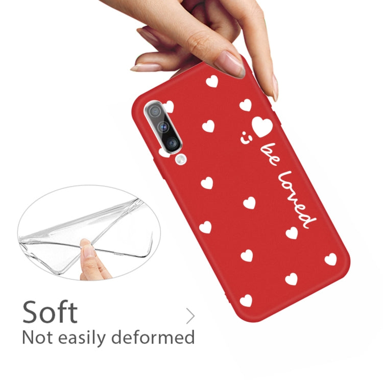 For Galaxy A50 Smiling Love Heart Pattern Frosted TPU Protective Case