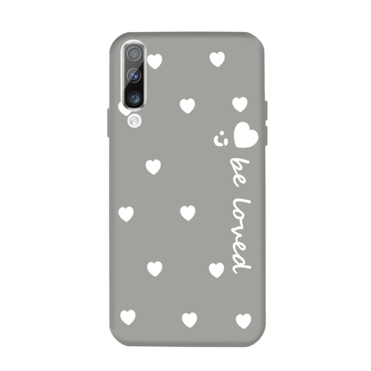 For Galaxy A50 Smiling Love Heart Pattern Frosted TPU Protective Case