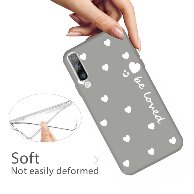 For Galaxy A50 Smiling Love Heart Pattern Frosted TPU Protective Case