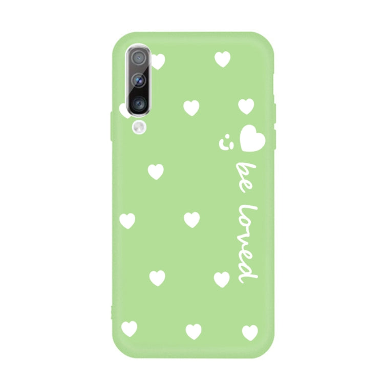 For Galaxy A50 Smiling Love Heart Pattern Frosted TPU Protective Case