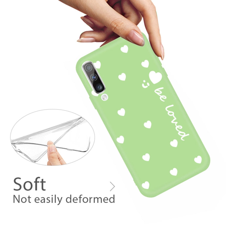 For Galaxy A50 Smiling Love Heart Pattern Frosted TPU Protective Case