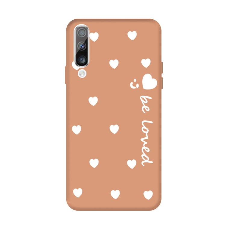 For Galaxy A50 Smiling Love Heart Pattern Frosted TPU Protective Case