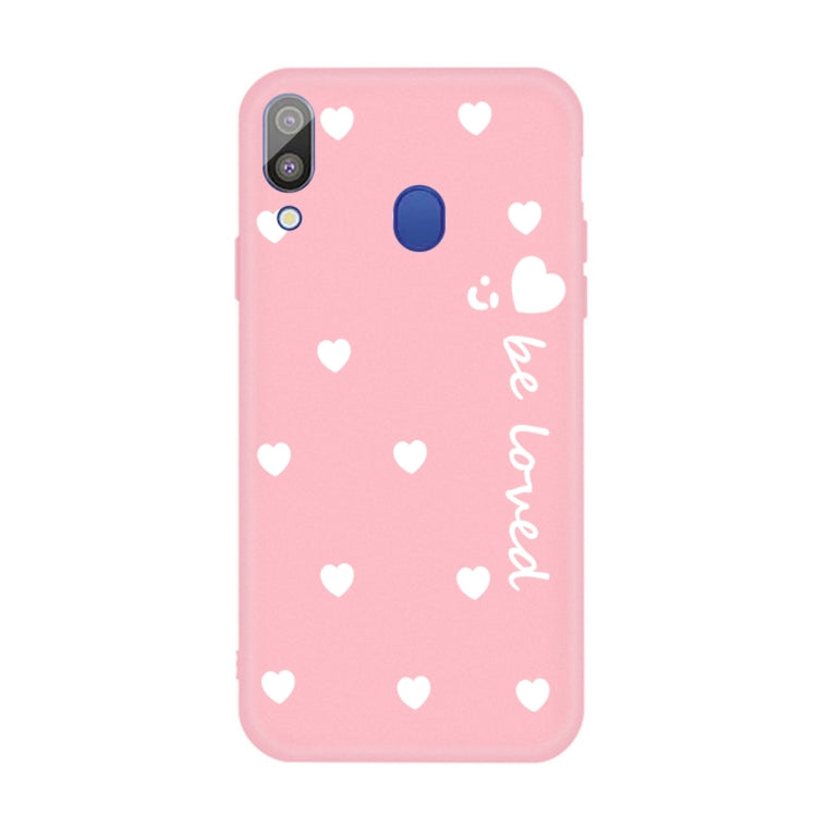 For Galaxy A30 Smiling Love Heart Pattern Frosted TPU Protective Case