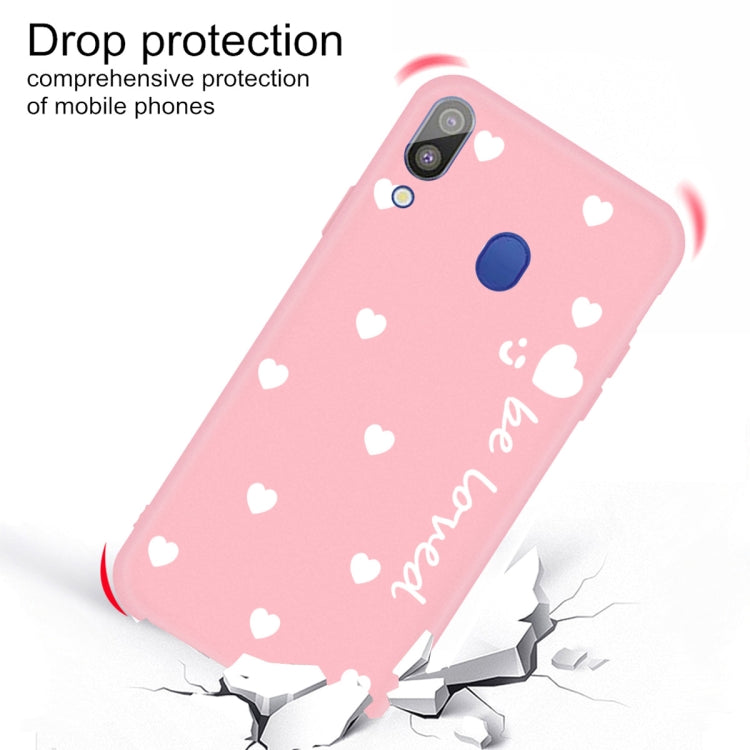 For Galaxy A30 Smiling Love Heart Pattern Frosted TPU Protective Case