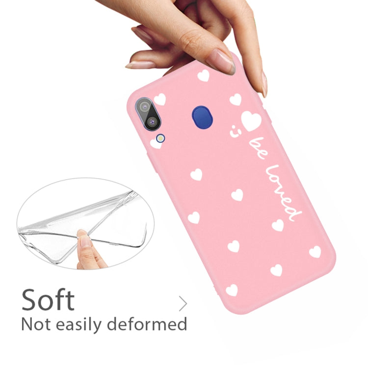For Galaxy A30 Smiling Love Heart Pattern Frosted TPU Protective Case