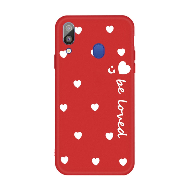For Galaxy A30 Smiling Love Heart Pattern Frosted TPU Protective Case
