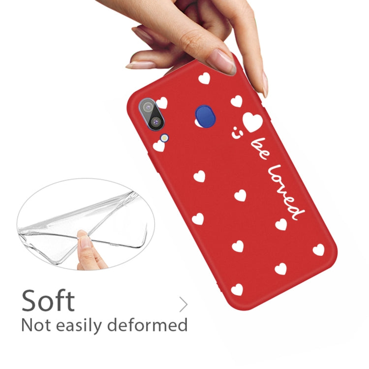 For Galaxy A30 Smiling Love Heart Pattern Frosted TPU Protective Case
