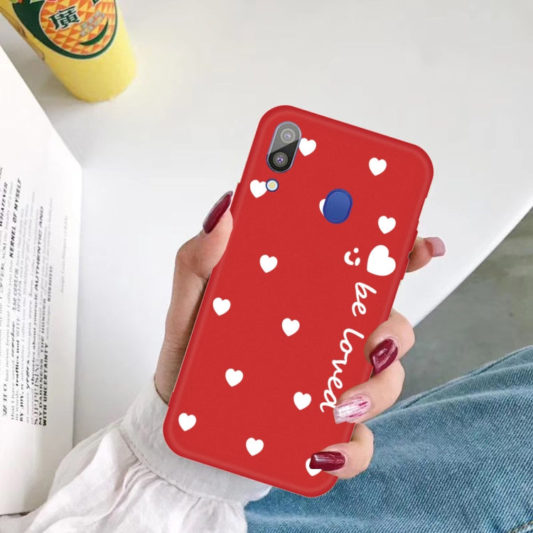 For Galaxy A30 Smiling Love Heart Pattern Frosted TPU Protective Case