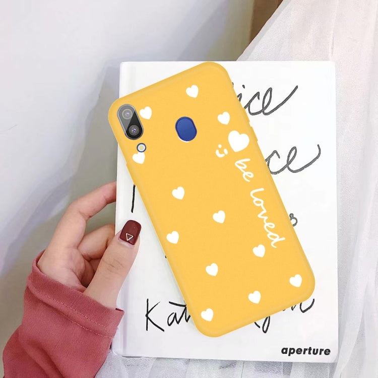 For Galaxy A30 Smiling Love Heart Pattern Frosted TPU Protective Case