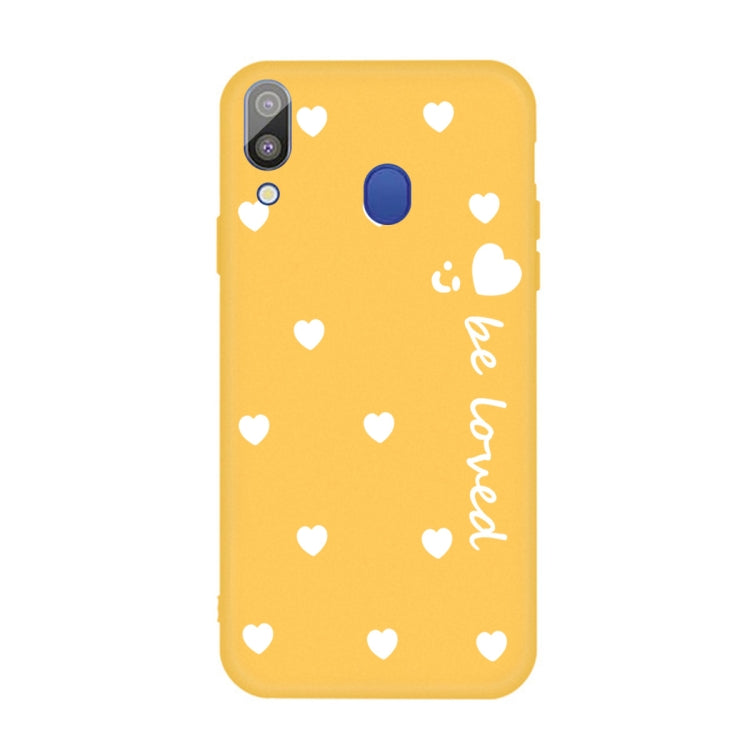 For Galaxy A30 Smiling Love Heart Pattern Frosted TPU Protective Case