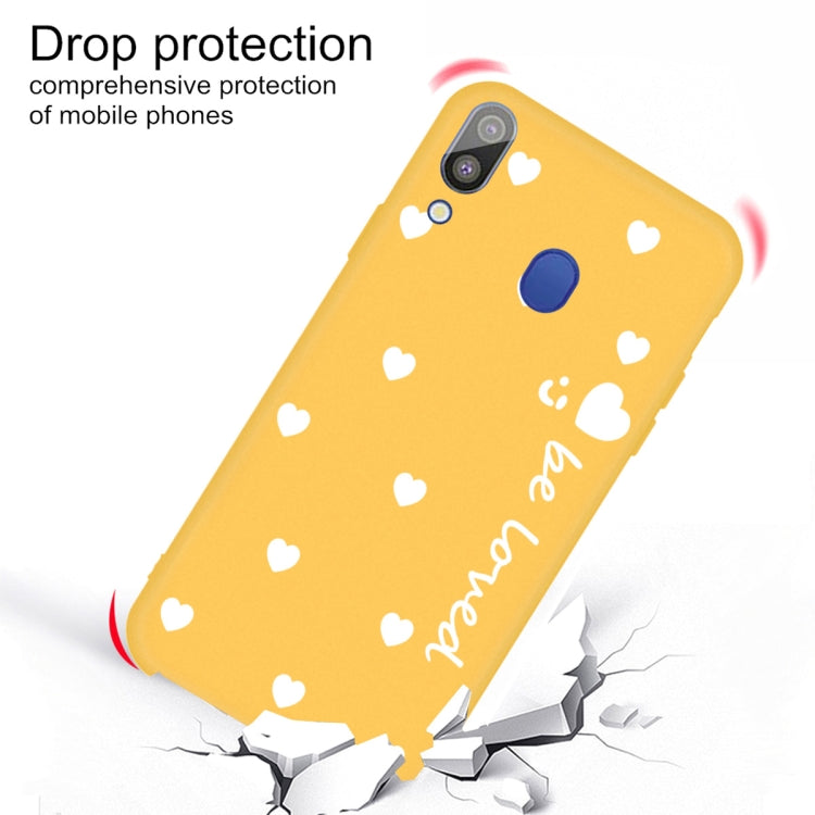 For Galaxy A30 Smiling Love Heart Pattern Frosted TPU Protective Case