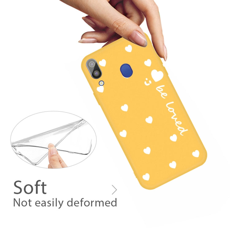 For Galaxy A30 Smiling Love Heart Pattern Frosted TPU Protective Case