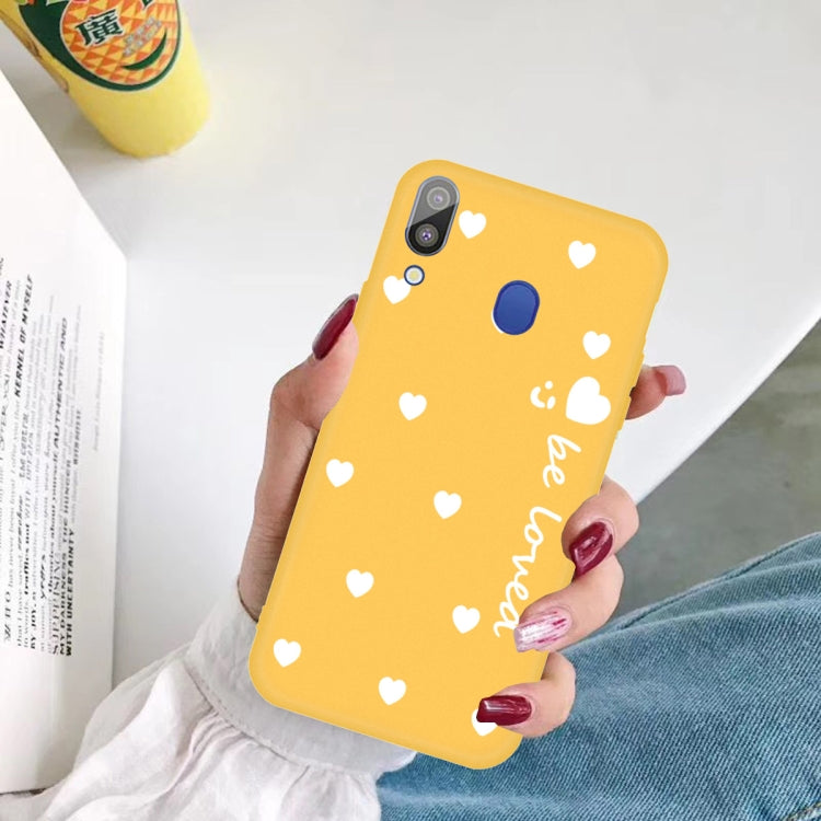 For Galaxy A30 Smiling Love Heart Pattern Frosted TPU Protective Case
