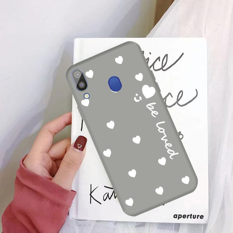 For Galaxy A30 Smiling Love Heart Pattern Frosted TPU Protective Case