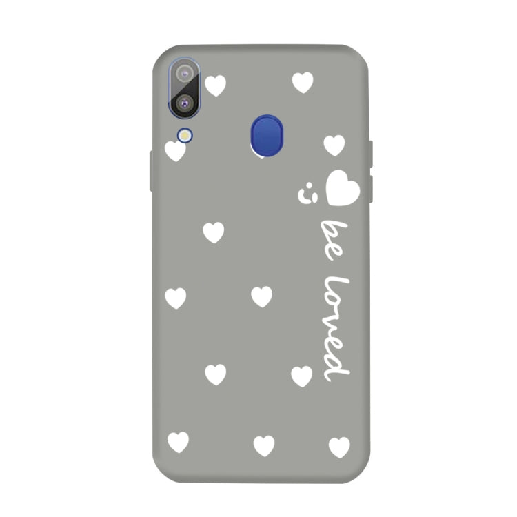 For Galaxy A30 Smiling Love Heart Pattern Frosted TPU Protective Case