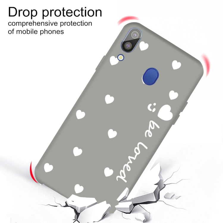 For Galaxy A30 Smiling Love Heart Pattern Frosted TPU Protective Case