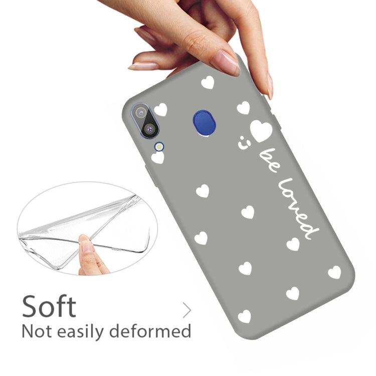 For Galaxy A30 Smiling Love Heart Pattern Frosted TPU Protective Case