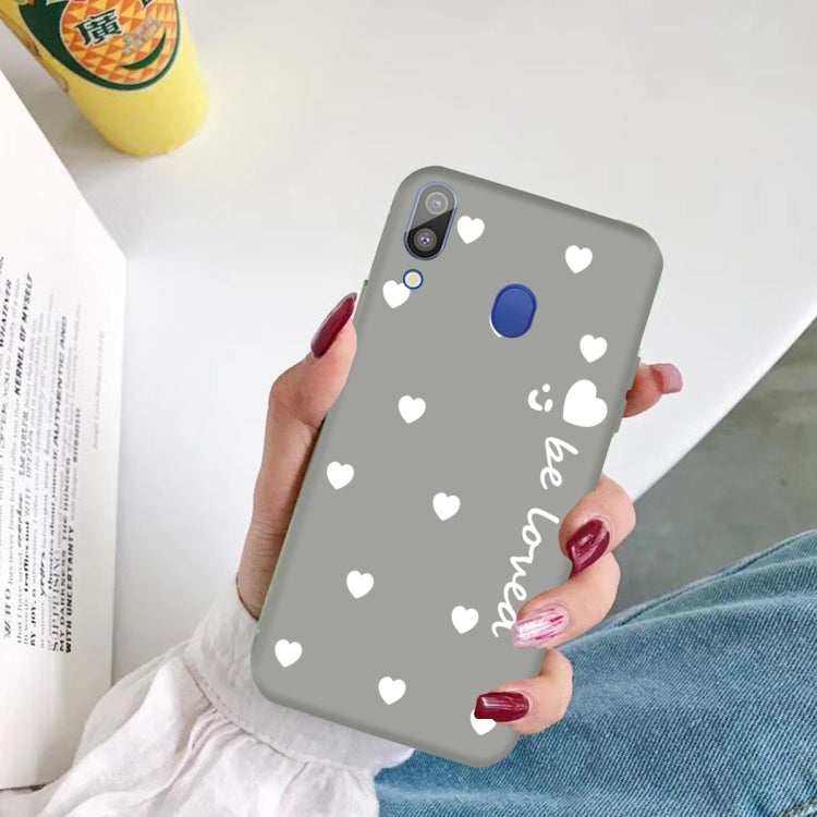 For Galaxy A30 Smiling Love Heart Pattern Frosted TPU Protective Case