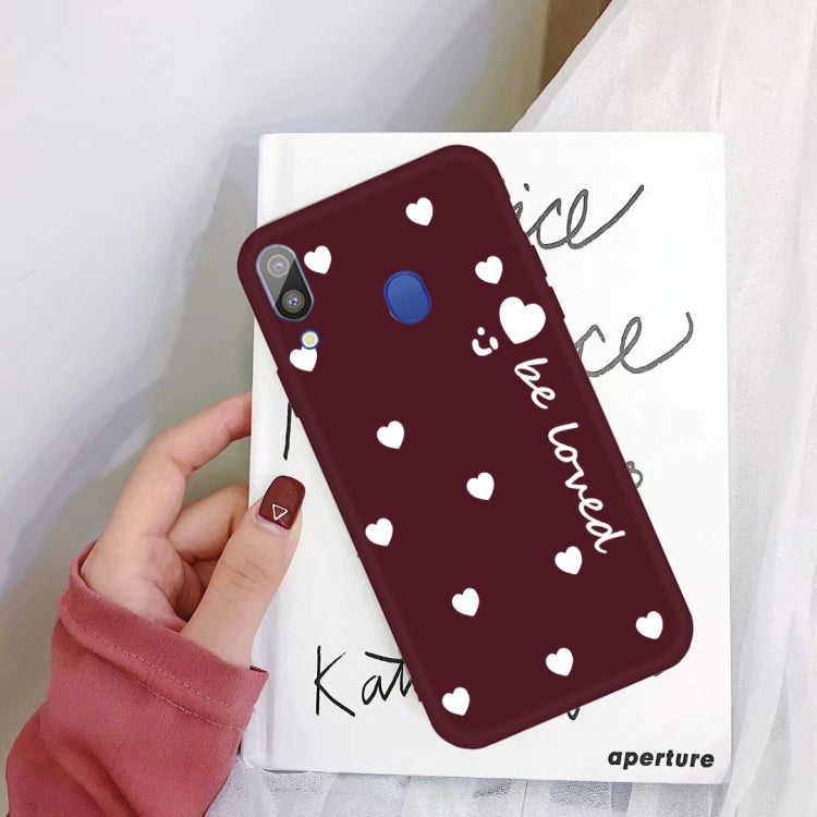 For Galaxy A30 Smiling Love Heart Pattern Frosted TPU Protective Case