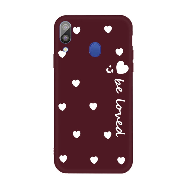 For Galaxy A30 Smiling Love Heart Pattern Frosted TPU Protective Case