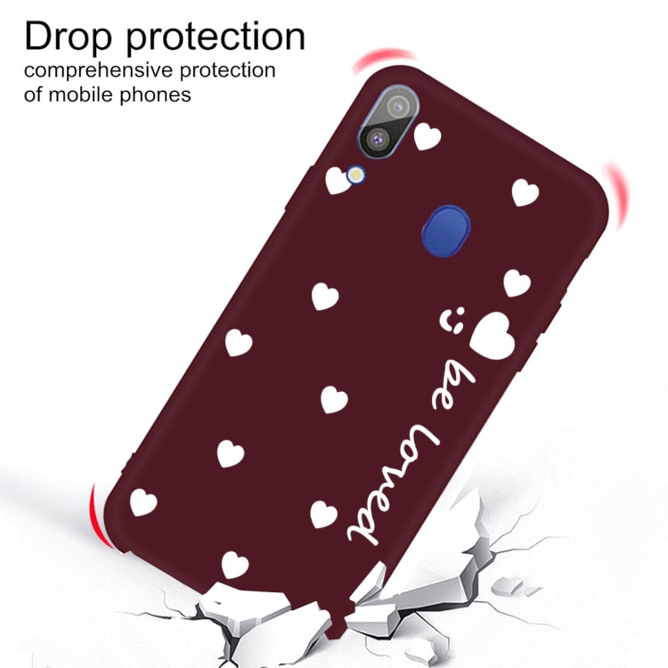 For Galaxy A30 Smiling Love Heart Pattern Frosted TPU Protective Case