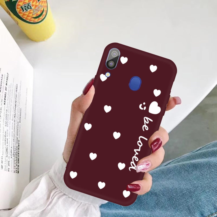 For Galaxy A30 Smiling Love Heart Pattern Frosted TPU Protective Case