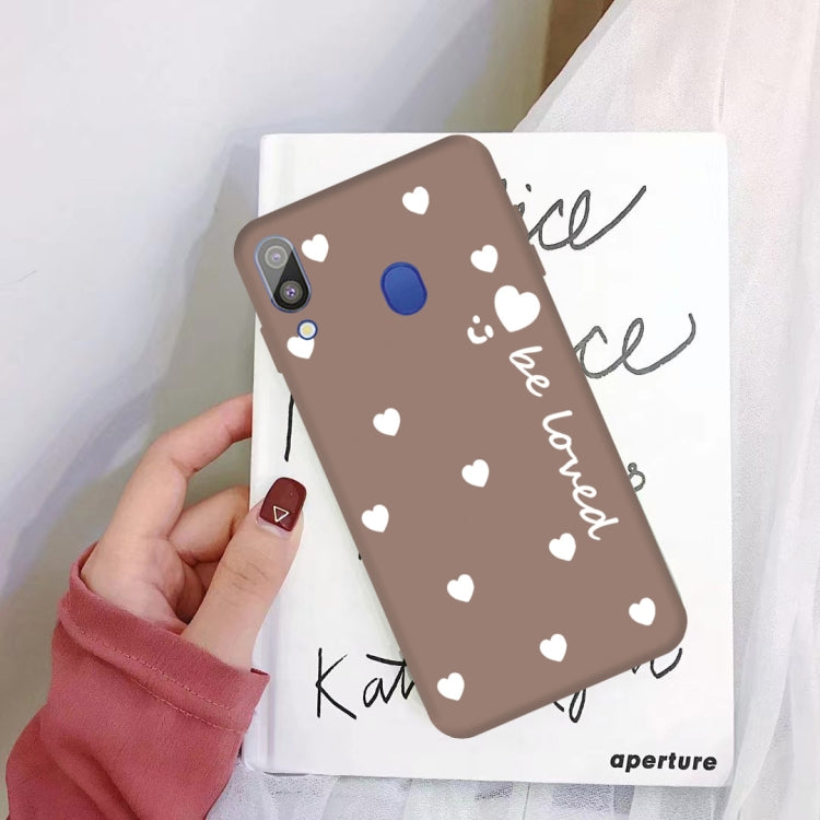 For Galaxy A30 Smiling Love Heart Pattern Frosted TPU Protective Case