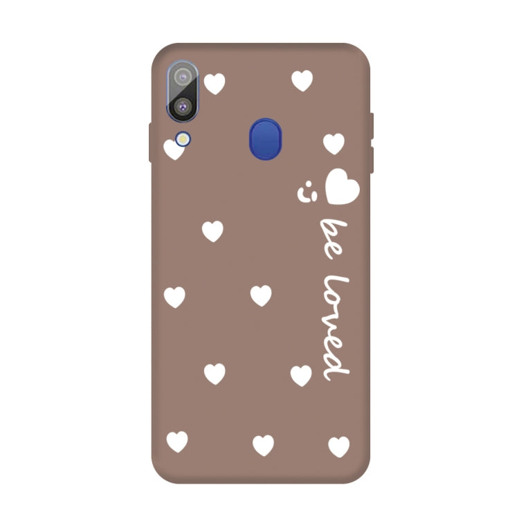 For Galaxy A30 Smiling Love Heart Pattern Frosted TPU Protective Case