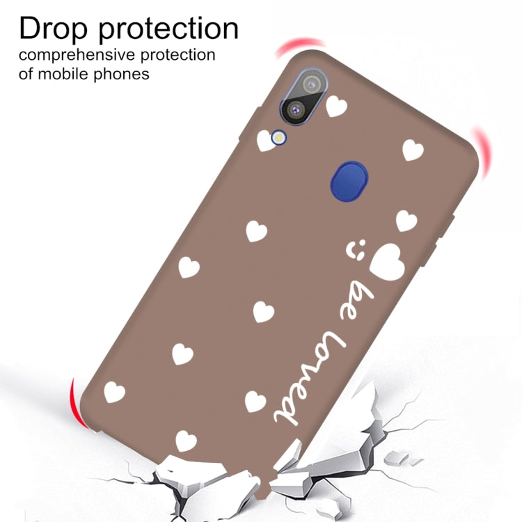 For Galaxy A30 Smiling Love Heart Pattern Frosted TPU Protective Case